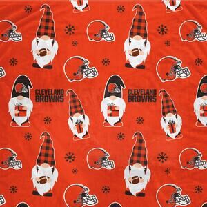 Cleveland Browns Throw Blanket NFL Gnome Plush Football 60x70